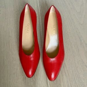 Gucci Red Leather Heels